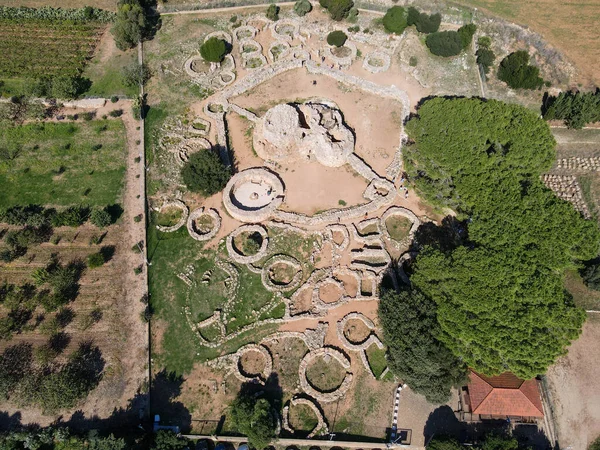 Drohnen Blick Auf Die Archäologische Stätte Von Palmavera Auf Sardinien — Stockfoto