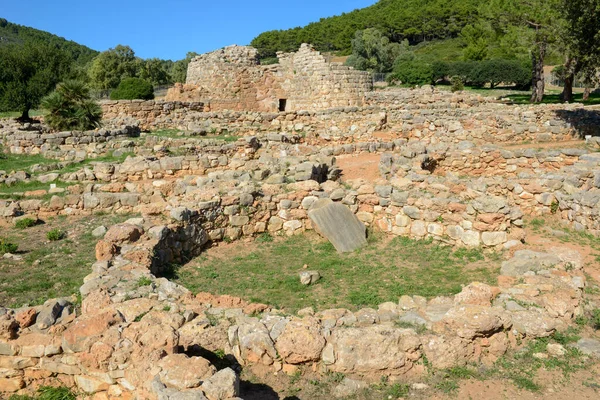 Προβολή Στον Αρχαιολογικό Χώρο Palmavera Της Σαρδηνίας Στην Ιταλία — Φωτογραφία Αρχείου