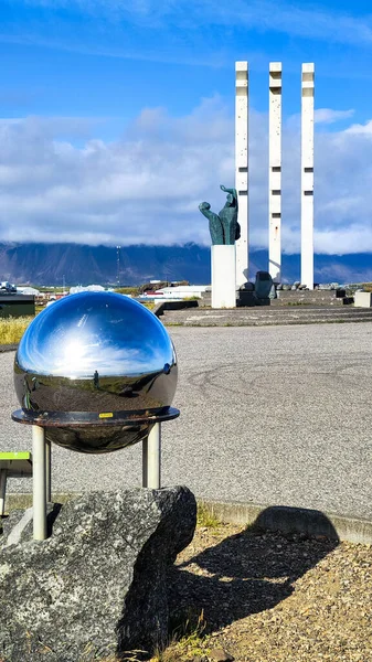 Vista Para Universo Escultura Hofn Islândia — Fotografia de Stock