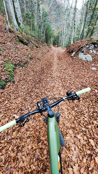 Engelberg Schweiz Oktober 2022 Cykla Höstens Landskap Vid Engelberg Schweiziska — Stockfoto