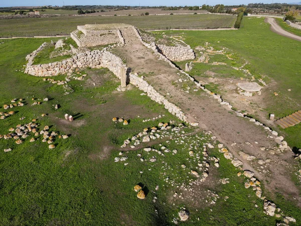 Drone View Monte Accoddi Pre Nuragic Altar Sardinia Italy — Stock Photo, Image