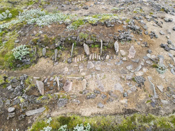 Drone View Archeologische Site Van Stoeng Ijsland — Stockfoto