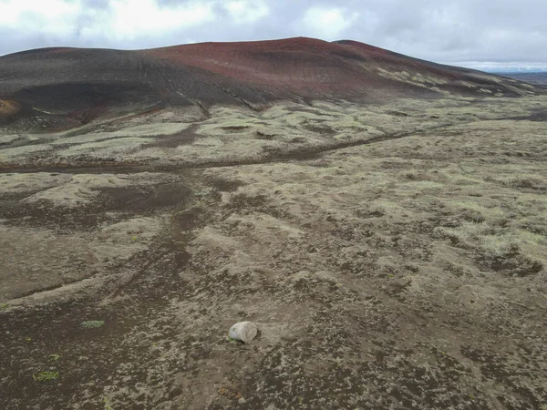 Вид Беспилотника Кратер Вулкана Исландии — стоковое фото