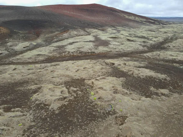 Drönare Utsikt Över Kratern Vulkan Island — Stockfoto