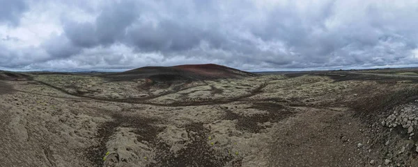 Vista Drones Cratera Vulcão Islândia — Fotografia de Stock