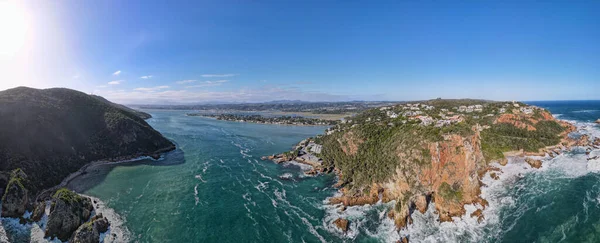 Drone Vista Las Cabezas Roca Cerca Knysna Sudáfrica — Foto de Stock