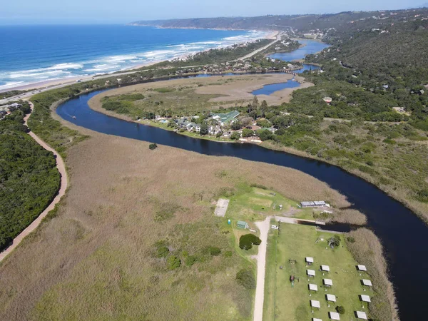 Drone View River Beach Wilderness South Africa — Stock Photo, Image