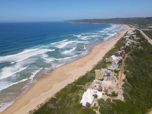 Widok Drona Rzekę Plażę Dziczy Republice Południowej Afryki — Zdjęcie stockowe