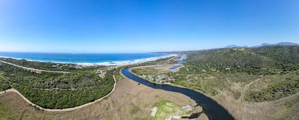 Drohnenblick Auf Fluss Und Strand Der Wildnis Südafrika — Stockfoto