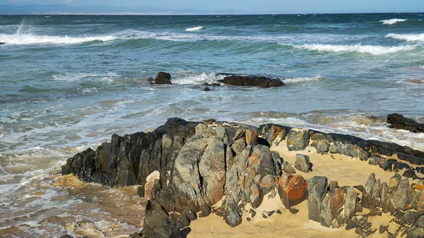 Pohled Pláž Jeffreyho Zálivu Jižní Africe — Stock fotografie