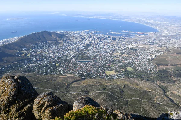 Uitzicht Kaapstad Vanaf Tafelberg Zuid Afrika — Stockfoto