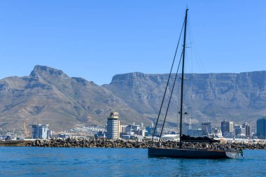 Cape Town, Güney Afrika - 3 Şubat 2023: Güney Afrika 'daki Cape Town limanında tekne