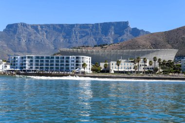 Cape Town, Güney Afrika - 3 Şubat 2023: Güney Afrika 'daki Cape Town limanında futbol stadyumu