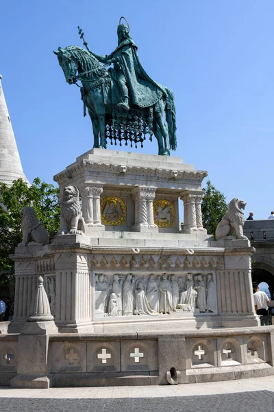 Βουδαπέστη Ουγγαρία Μαΐου 2023 Μνημείο Στον Προμαχώνα Των Αλιέων Στη — Φωτογραφία Αρχείου