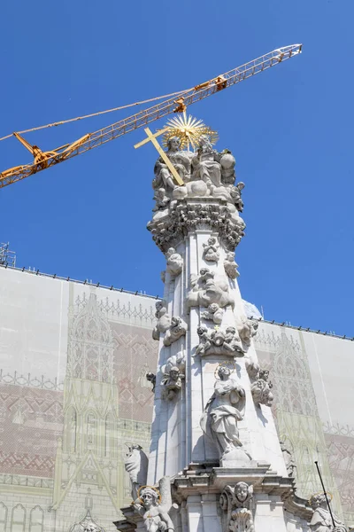 Budapest Hungary May 2023 Column Holy Trinity Fishermen Bastion Budapest — Stock Photo, Image