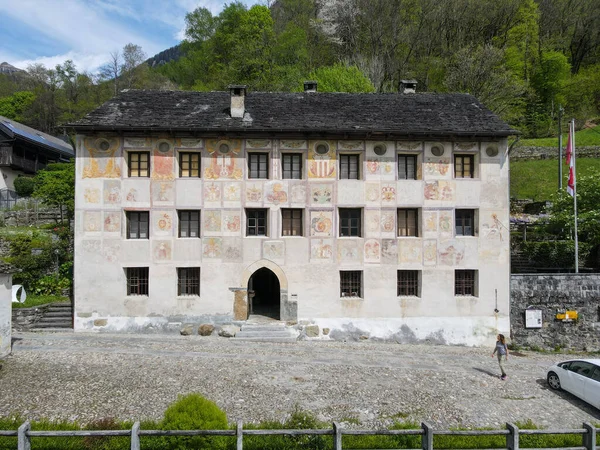 Lottigna Svizzera Aprile 2023 Veduta Del Drone Sulla Chiesa Lottigna — Foto Stock