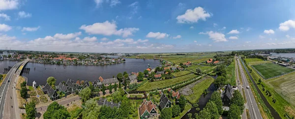 Drone View Windmolens Van Zaanse Schans Bij Amsterdam Holland — Stockfoto