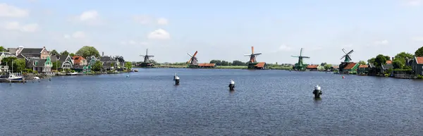 Vista Los Molinos Viento Zaanse Schans Cerca Amsterdam Holanda — Foto de Stock