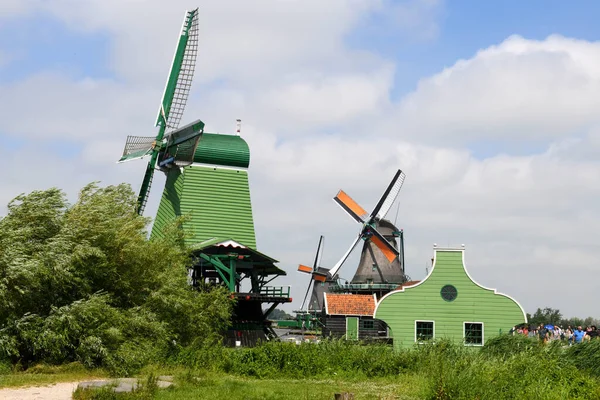 Uitzicht Windmolens Van Zaanse Schans Bij Amsterdam Holland — Stockfoto