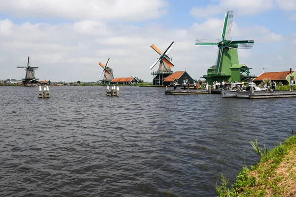 Zaanse Schans Holland June 2023 View Windmills Zaanse Schans Amsterdam — Stock Photo, Image