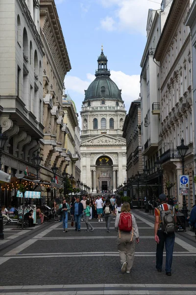 Budapest Hungría Mayo 2023 Vista Zona Peatonal Frente Basílica San — Foto de Stock