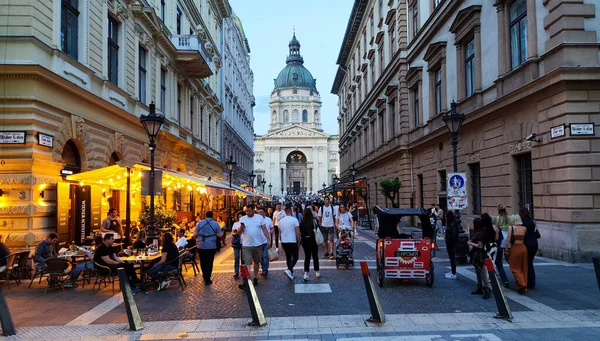 Budapest Hungría Mayo 2023 Vista Zona Peatonal Frente Basílica San — Foto de Stock