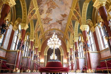 Budapeşte, Macaristan - 19 Mayıs 2023: Macaristan 'daki Budapeşte Parlamentosu' nun İçişleri