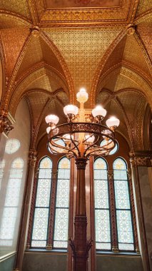 Budapeşte, Macaristan - 19 Mayıs 2023: Macaristan 'daki Budapeşte Parlamentosu' nun İçişleri