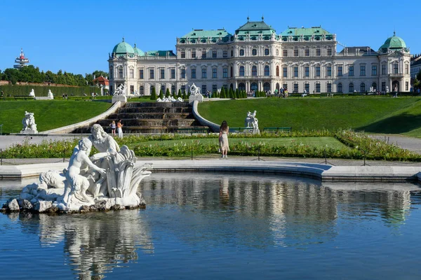 Vista Para Castelo Belvedere Viena Áustria — Fotografia de Stock