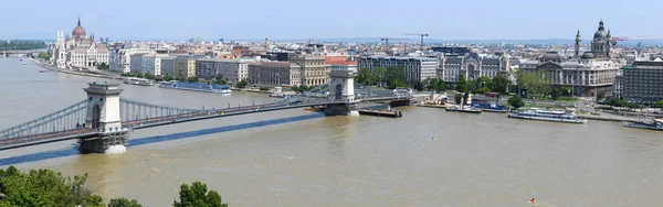 Budapest Ungarn Mai 2023 Blick Auf Die Kettenbrücke Von Budapest — Stockfoto