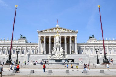 Viyana, Avusturya - 30 Haziran 2023: Avusturya Parlamentosu 'na bakınız