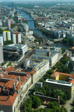 Berlin 'in Almanya' daki televizyon kulesinden genel görünümü