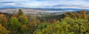 İsviçre 'de Uetliberg Dağı' ndan Zürih 'e görüntü