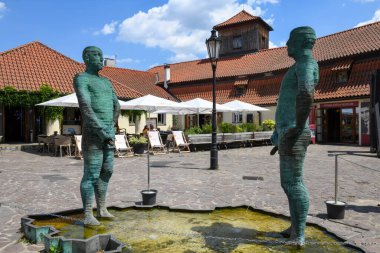 Prag, Çek Cumhuriyeti - 26 Haziran 2023: Çek Cumhuriyeti Prag 'da fıskiye heykeli