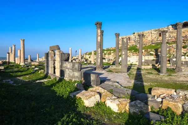 Vue Sur Les Ruines Romaines Umm Qais Gadara Jordanie — Photo
