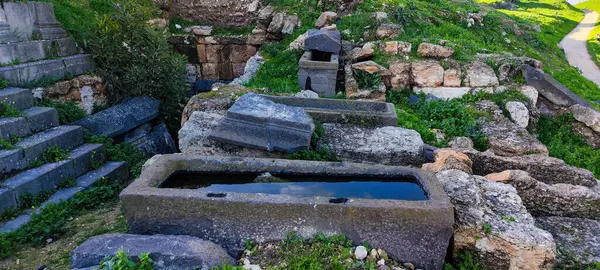 Vue Sur Les Tombes Romaines Umm Qais Gadara Jordanie — Photo