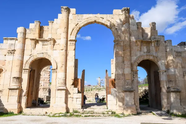 Vista Las Ruinas Romanas Jerash Jordania —  Fotos de Stock