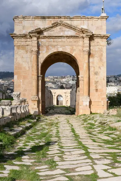 Vista Las Ruinas Romanas Jerash Jordania —  Fotos de Stock