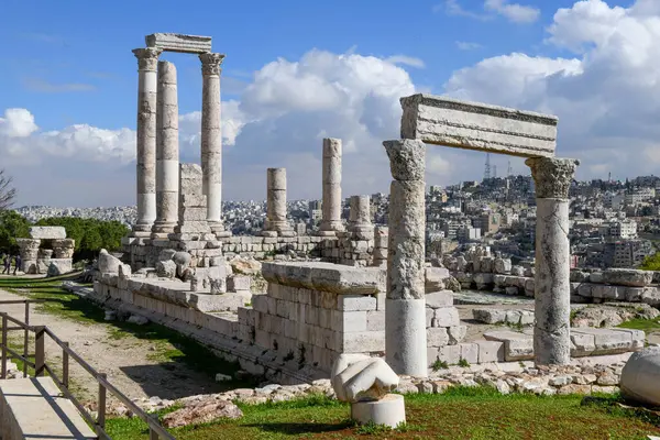 Blick Auf Die Römische Zitadelle Amman Jordan Stockfoto