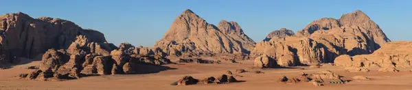 Τοπίο Της Ερήμου Wadi Ρούμι Στην Ιορδανία Royalty Free Φωτογραφίες Αρχείου