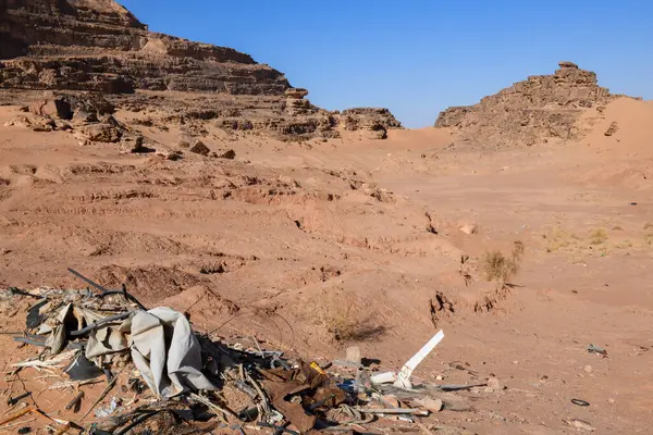 Τοπίο Της Ερήμου Wadi Ρούμι Στην Ιορδανία Εικόνα Αρχείου