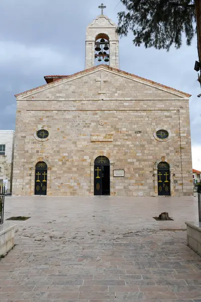 Saint George Grecki Kościół Prawosławny Madaba Jordan Obrazy Stockowe bez tantiem