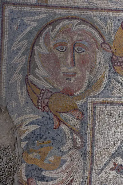 Nejstarší Podlahová Mozaika Kostele Apoštolů Madabě Jordánsku Stock Snímky