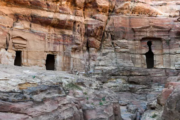 Vista Para Túmulos Petra Jordânia Imagem De Stock