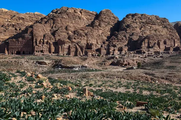 Vista Para Túmulos Reais Petra Jordânia Fotografias De Stock Royalty-Free