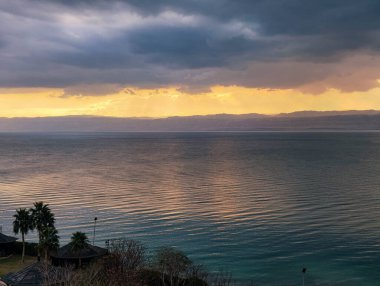 Ürdün 'deki Ölü Deniz manzarası