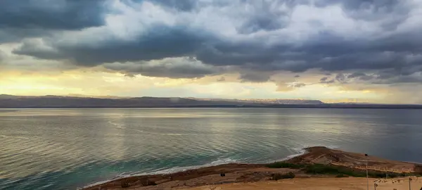 Landskap Vid Döda Havet Jordanien Stockbild