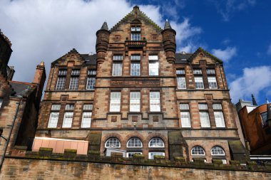 Edinburgh, İskoçya - 29 Mart 2024: İskoçya 'daki eski Edinburgh kasabası