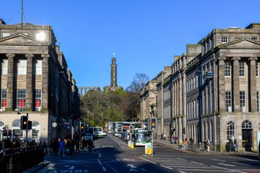 Edinburgh, İskoçya - 29 Mart 2024: İskoçya 'daki eski Edinburgh kasabası