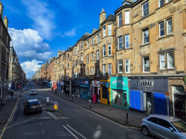 Edinburgh, İskoçya - 29 Mart 2024: İskoçya 'daki eski Edinburgh kasabası